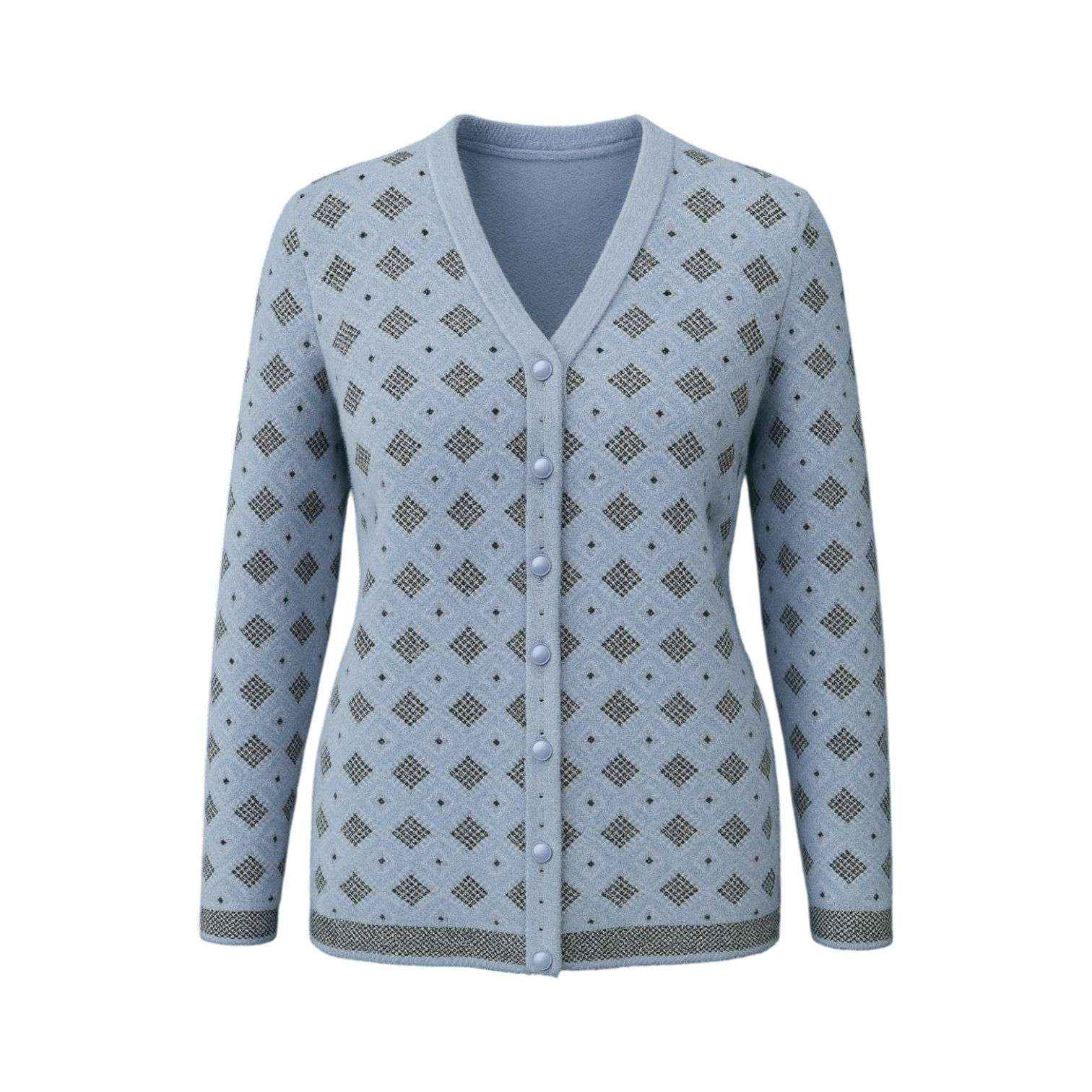 Sky Blue Diamond Knit Cardigan