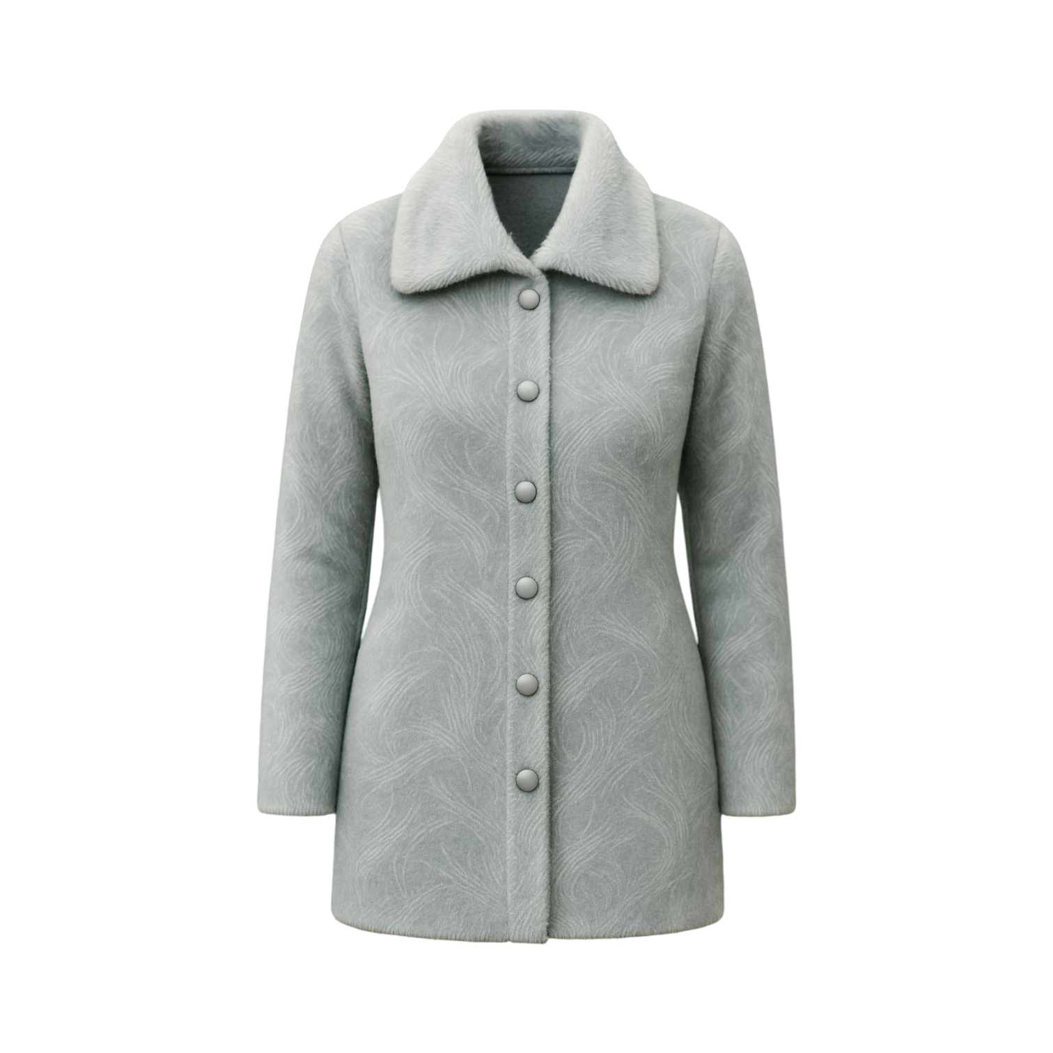 Slate Wave Button-Front Cardigan