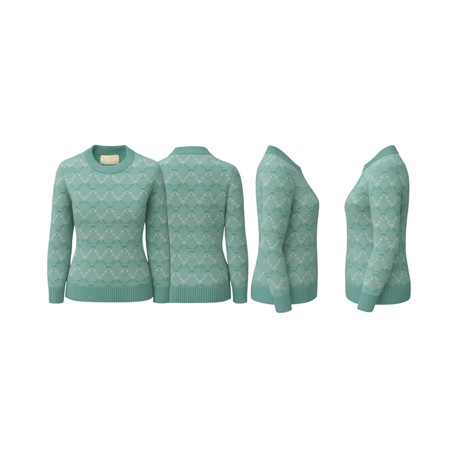 Mint Textured Geometric Knit