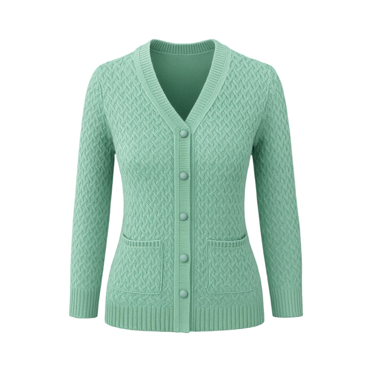 Mint Textured Knit Cardigan
