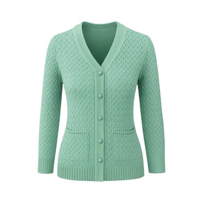 Mint Textured Knit Cardigan