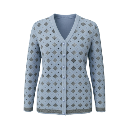 Sky Blue Diamond Knit Cardigan