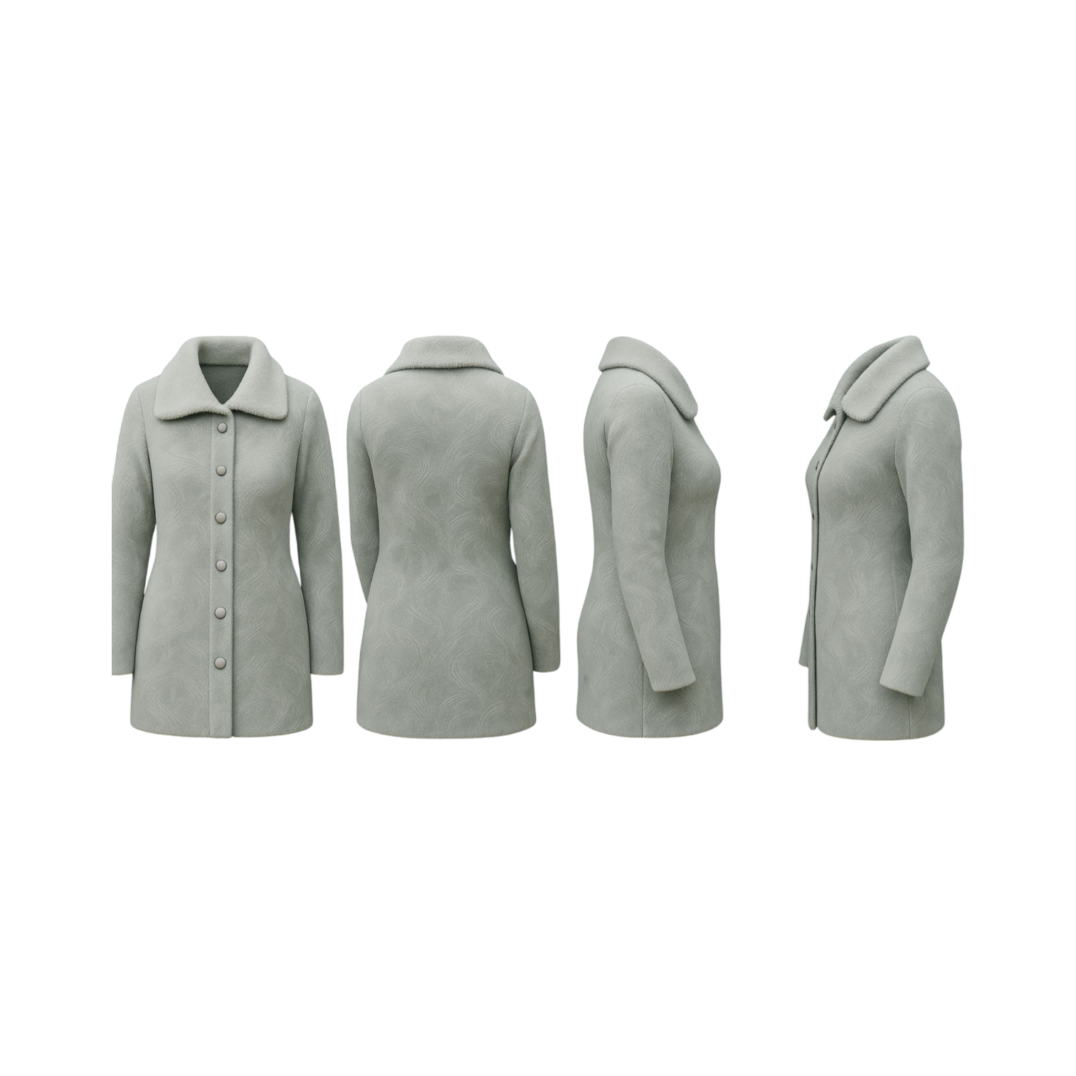 Slate Wave Button-Front Cardigan