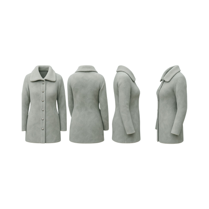 Slate Wave Button-Front Cardigan