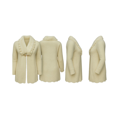 Ivory Fur-Lined Open Front Cardigan