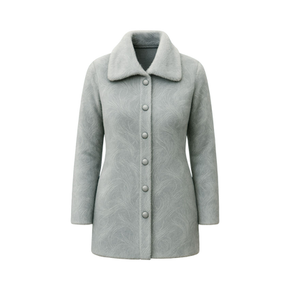 Slate Wave Button-Front Cardigan