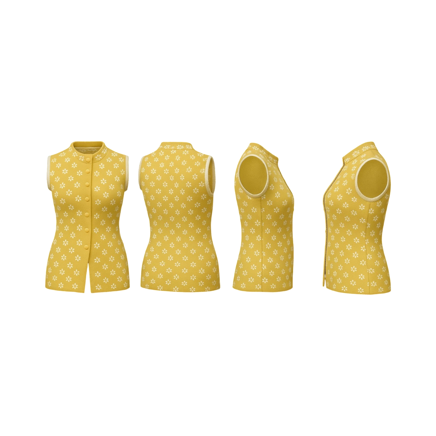 Sunshine Bloom Sleeveless Cardigan