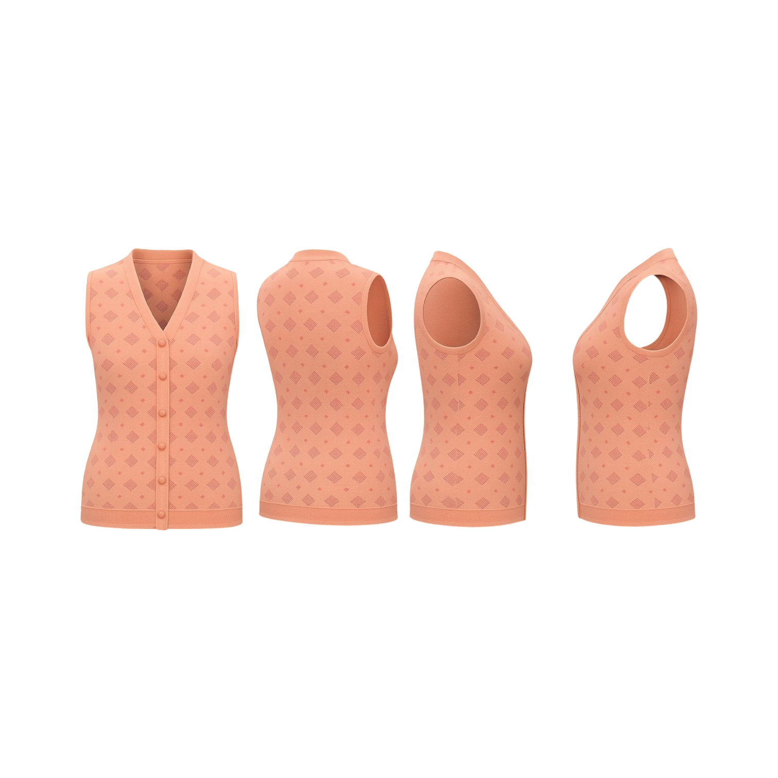 Peach Diamond Knit Cardigan