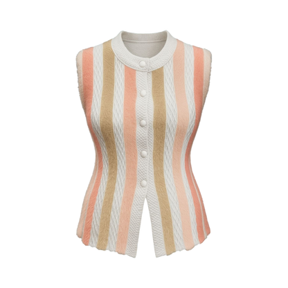 Pastel Wave Knit Vest