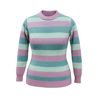 Mint & Mauve Textured Stripe