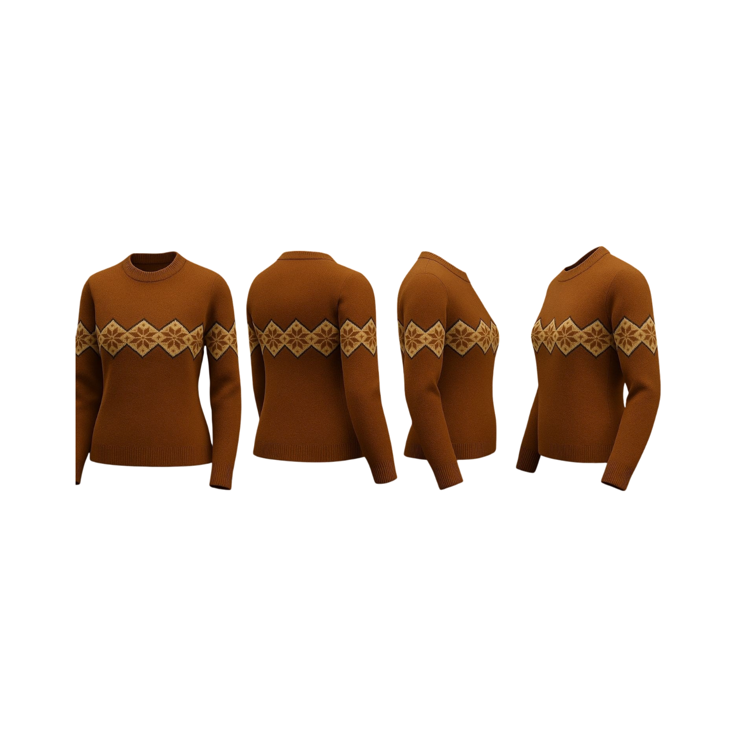 Burnt Ochre Snowflake Knit