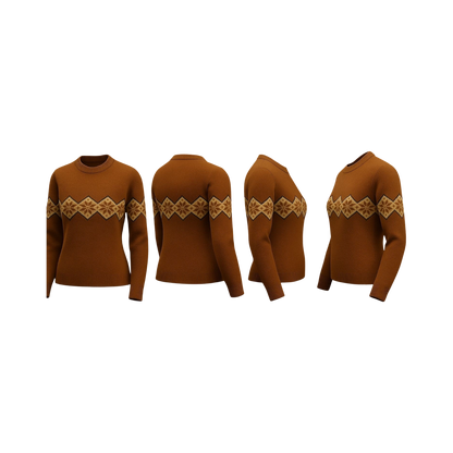 Burnt Ochre Snowflake Knit