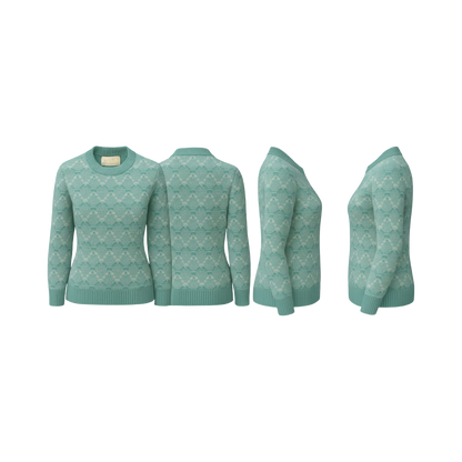 Mint Textured Geometric Knit