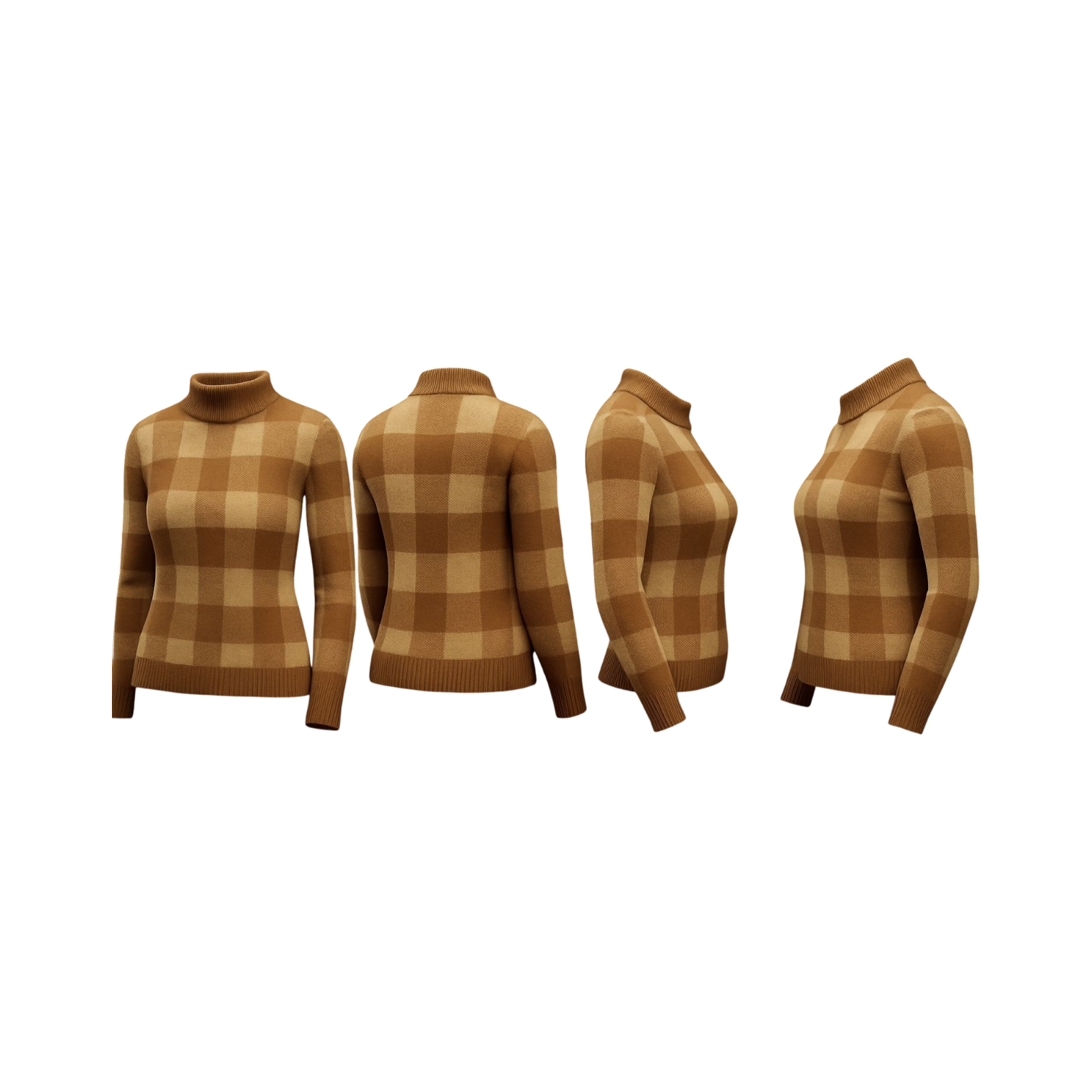 Camel Check Turtleneck
