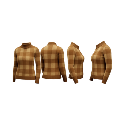 Camel Check Turtleneck