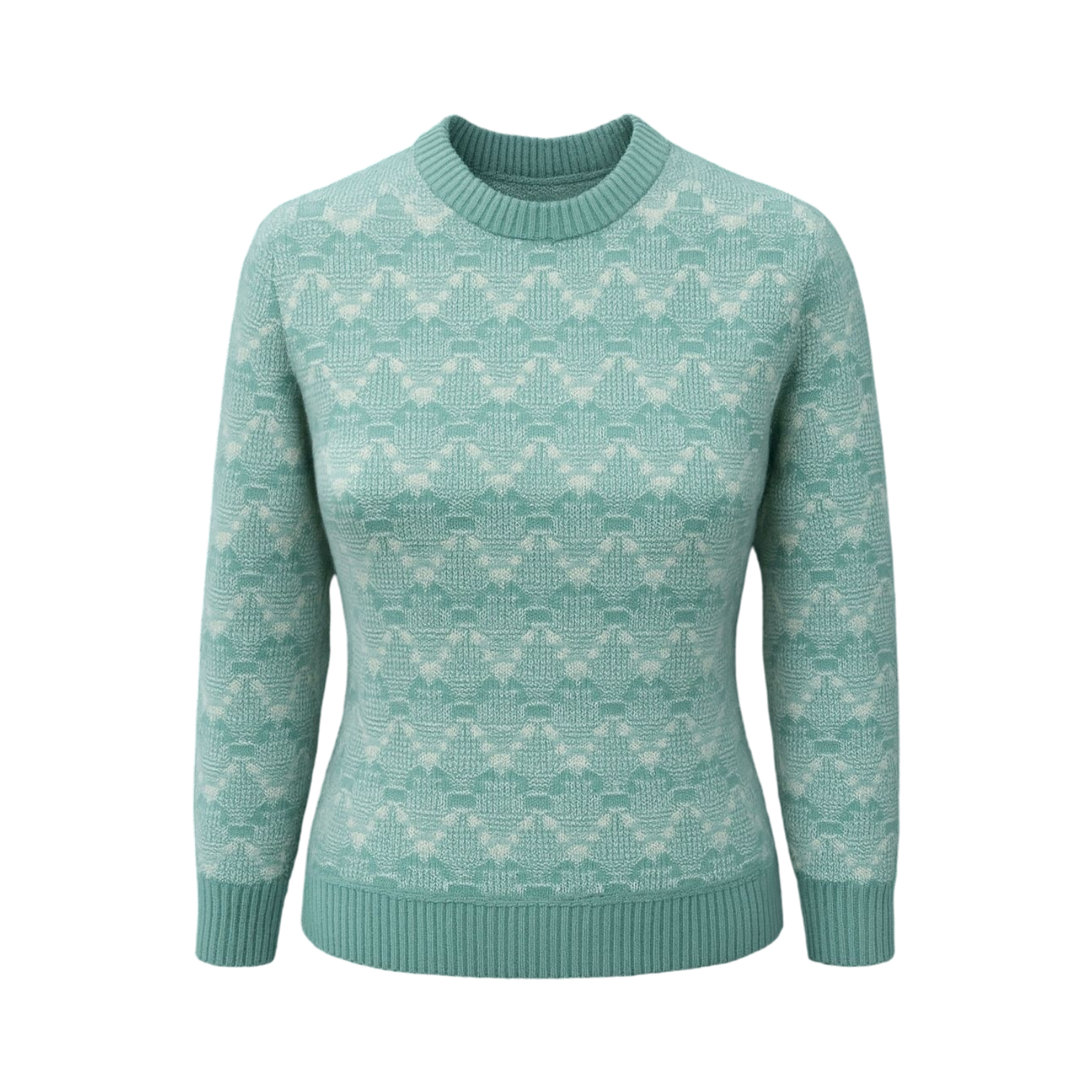 Mint Textured Geometric Knit