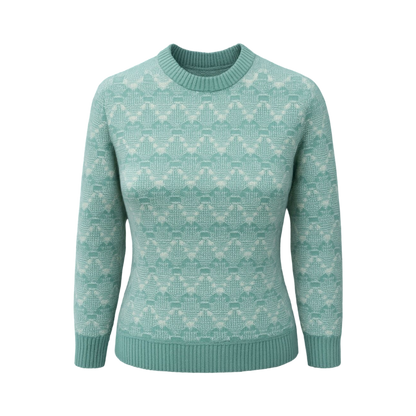 Mint Textured Geometric Knit