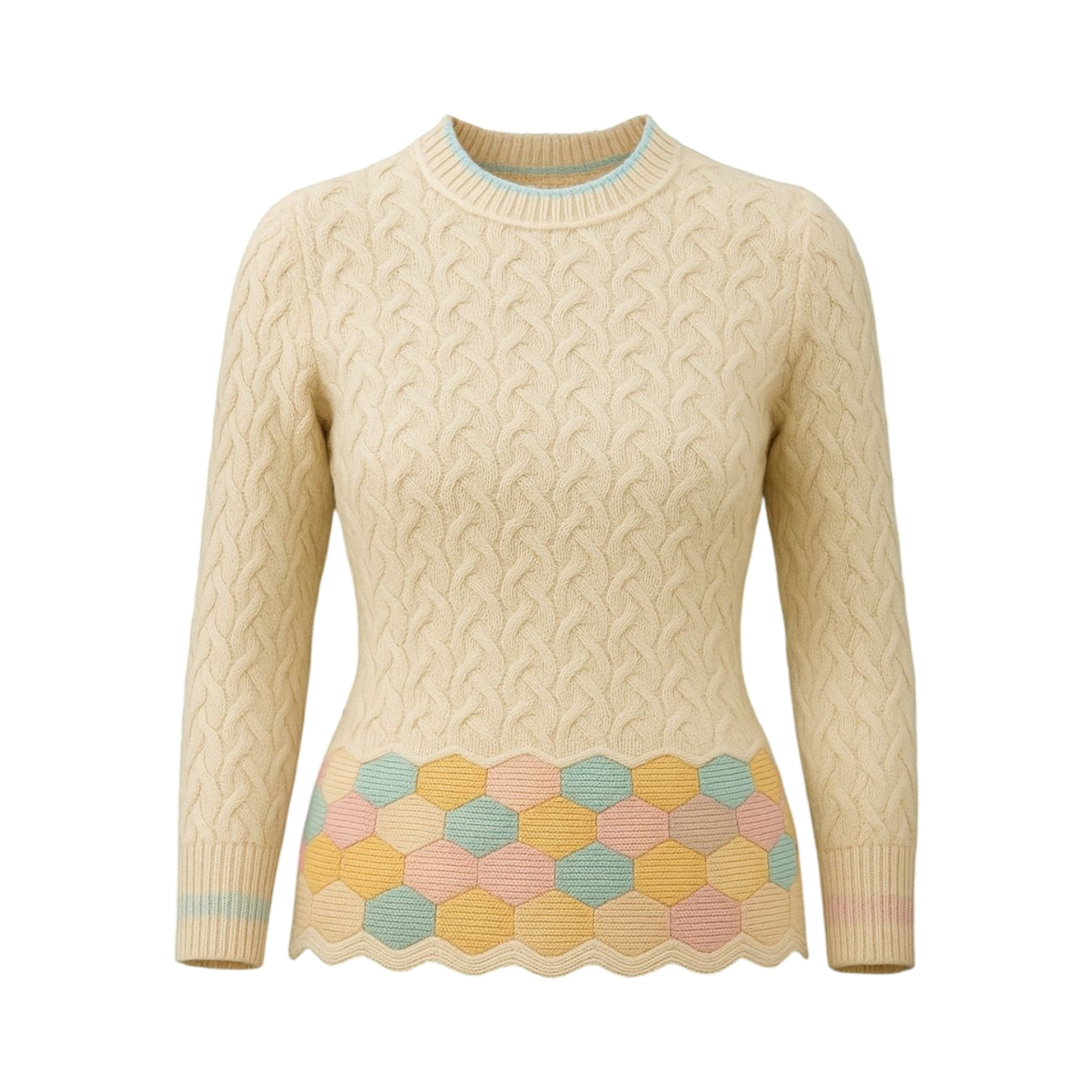 Honeycomb Hem Cable Knit