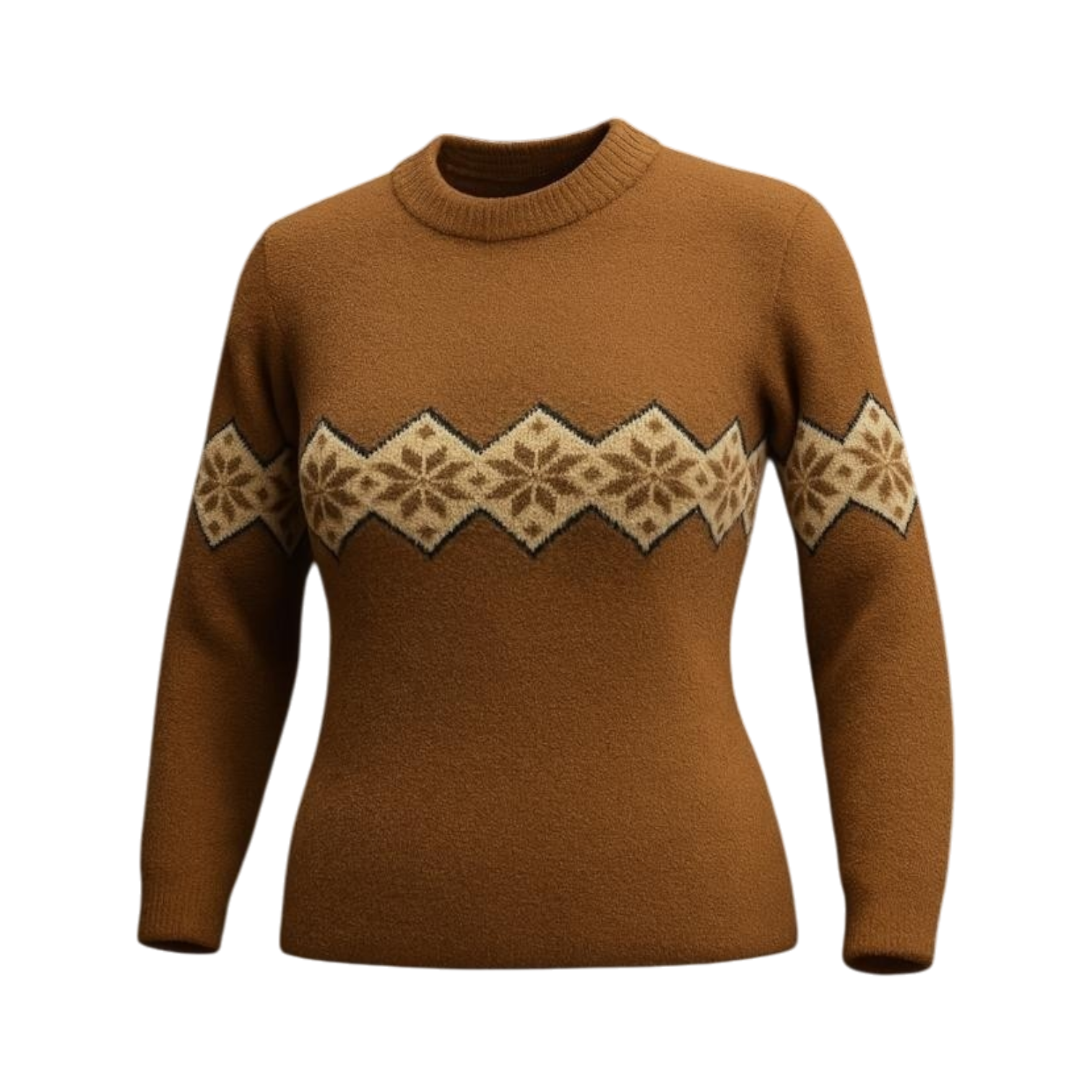Burnt Ochre Snowflake Knit