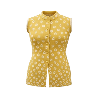 Sunshine Bloom Sleeveless Cardigan