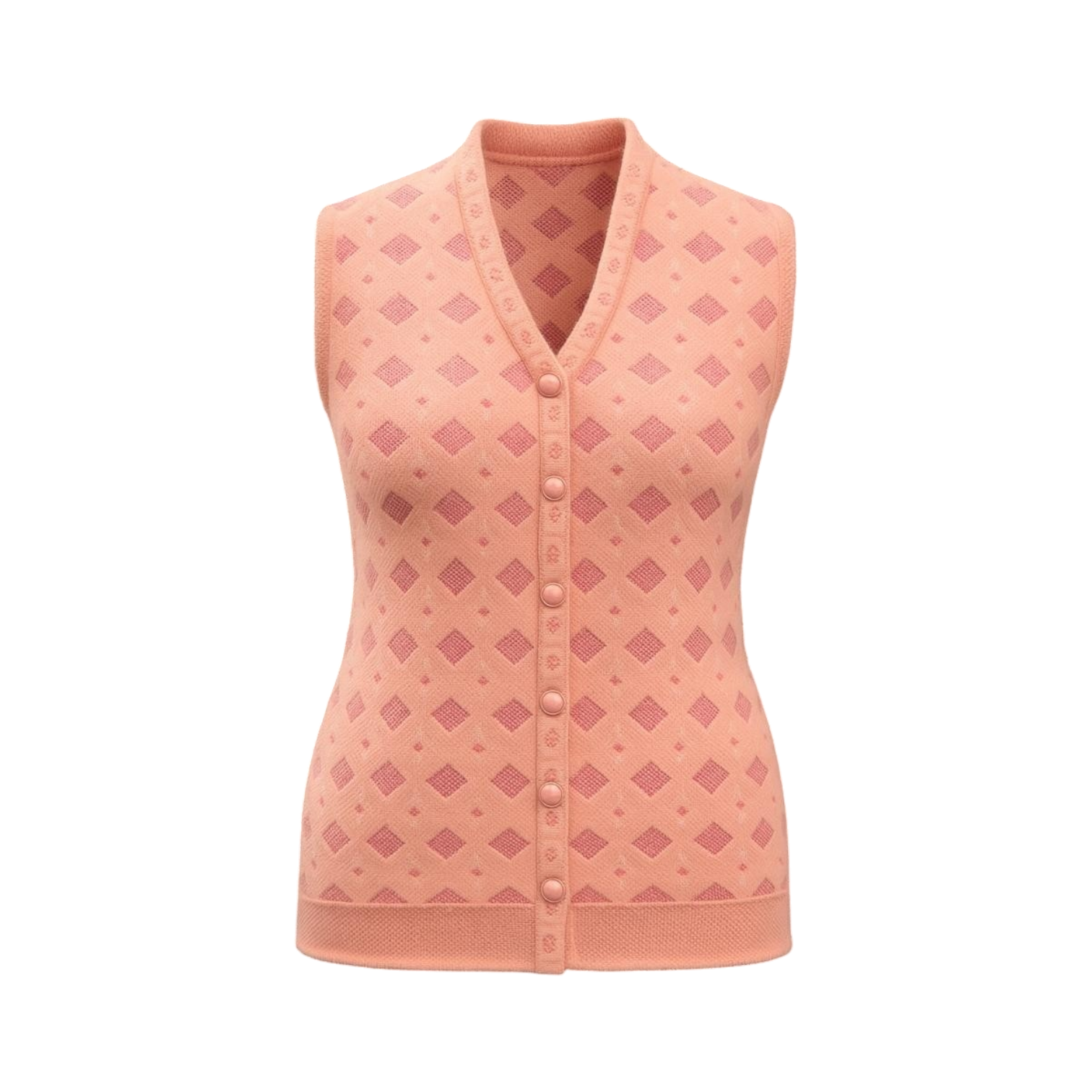 Peach Diamond Knit Cardigan