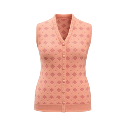 Peach Diamond Knit Cardigan