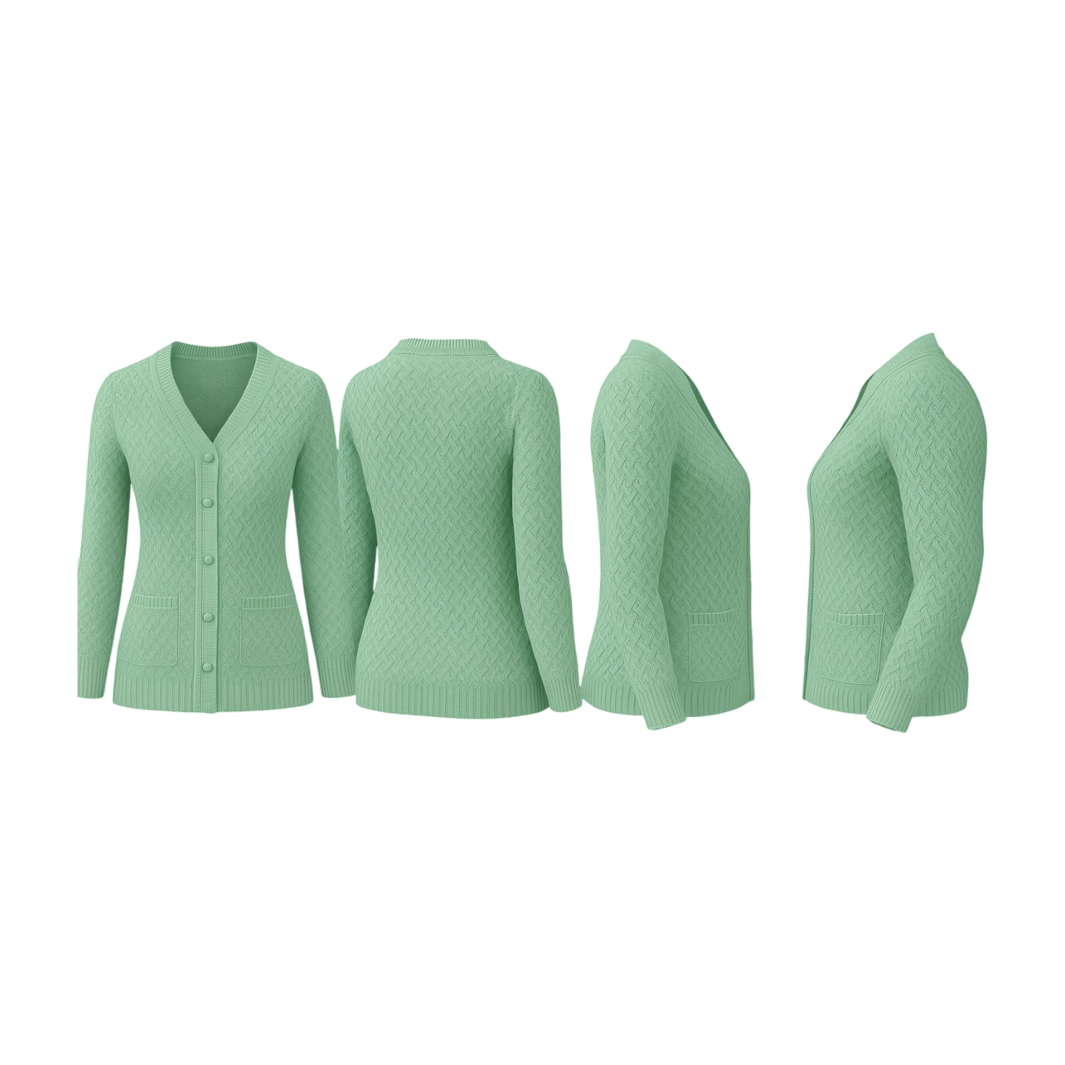 Mint Textured Knit Cardigan