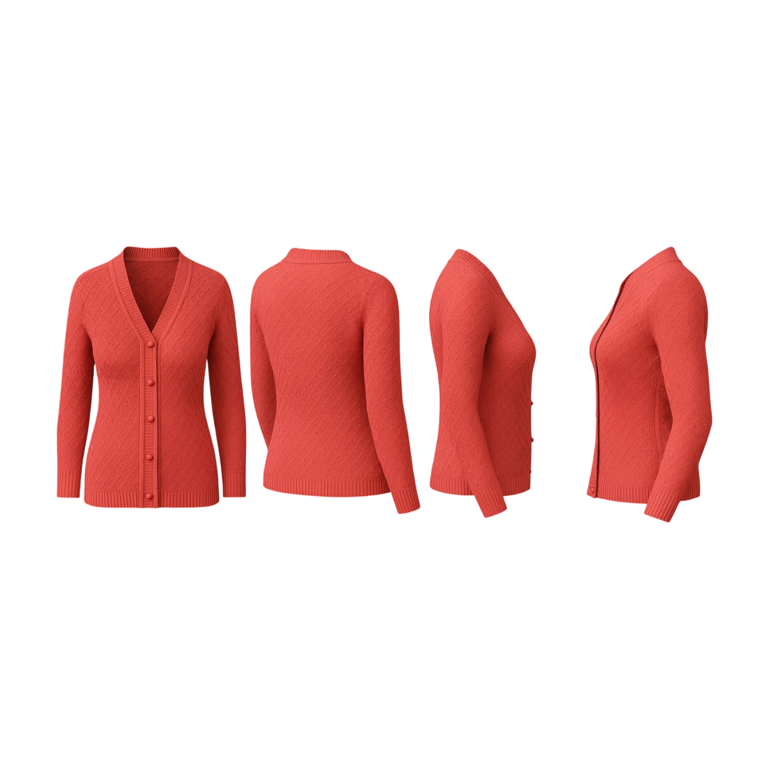 Crimson Textured Knit Cardigan