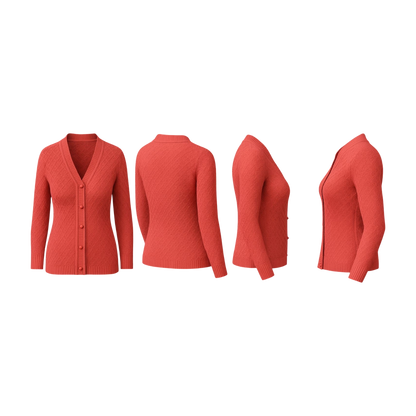 Crimson Textured Knit Cardigan